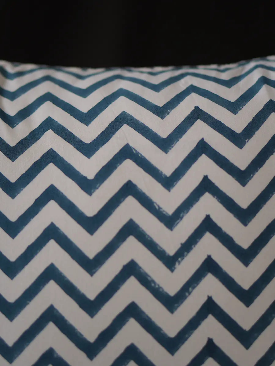 Aster Hand block percale pillow cover