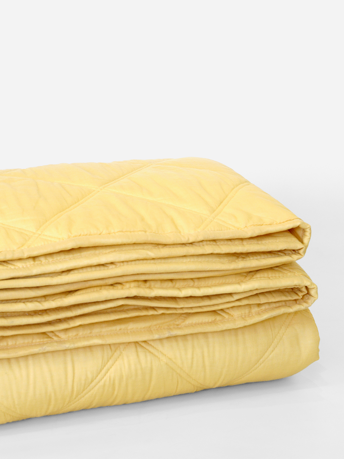 Canary Diamond-Stitched Organic Quilt