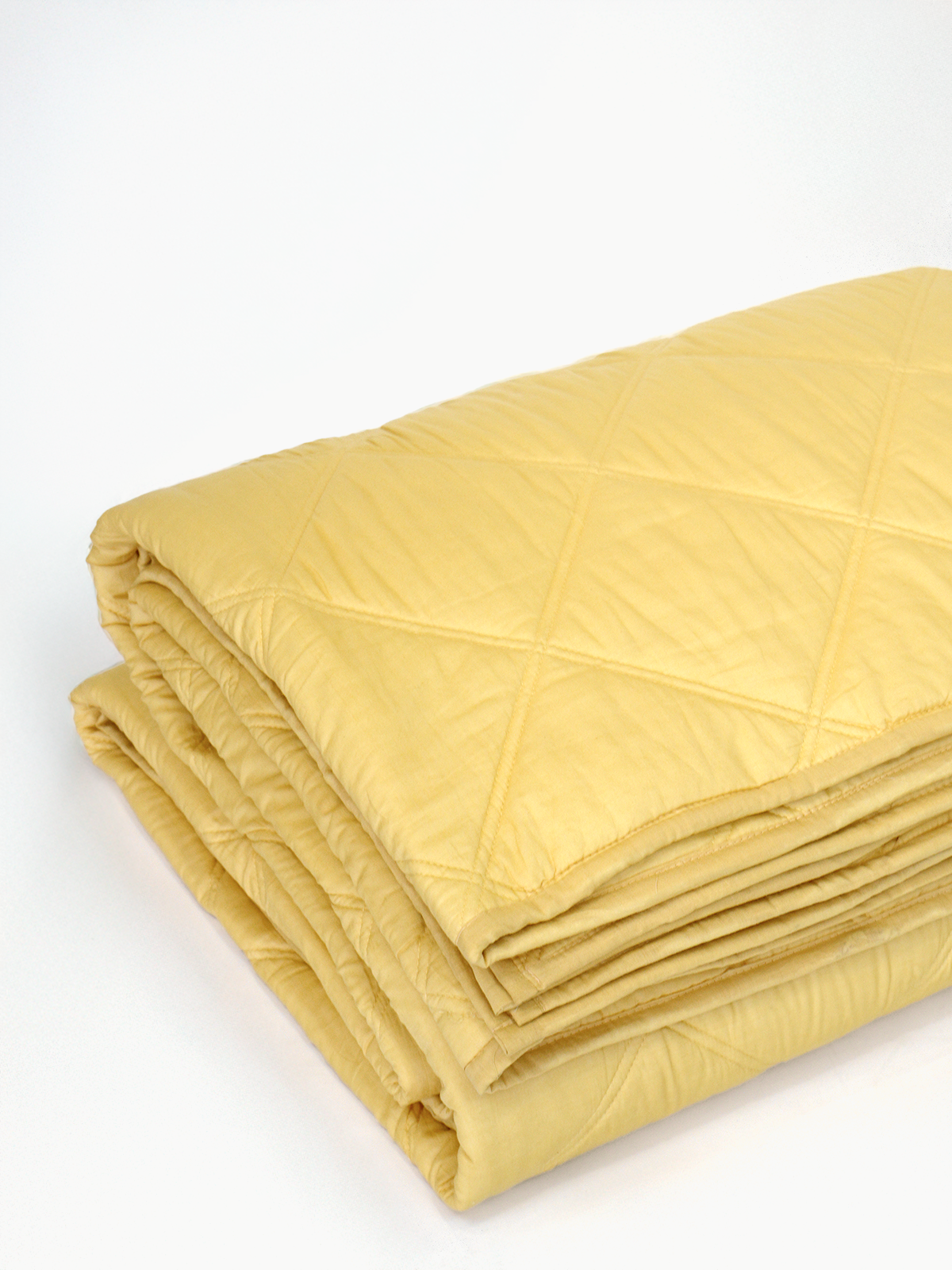 Canary Diamond-Stitched Organic Quilt