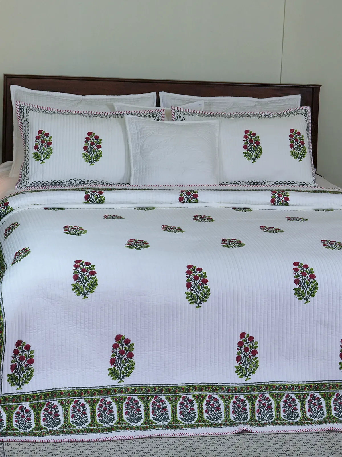 Crimson Cotton Bedspread