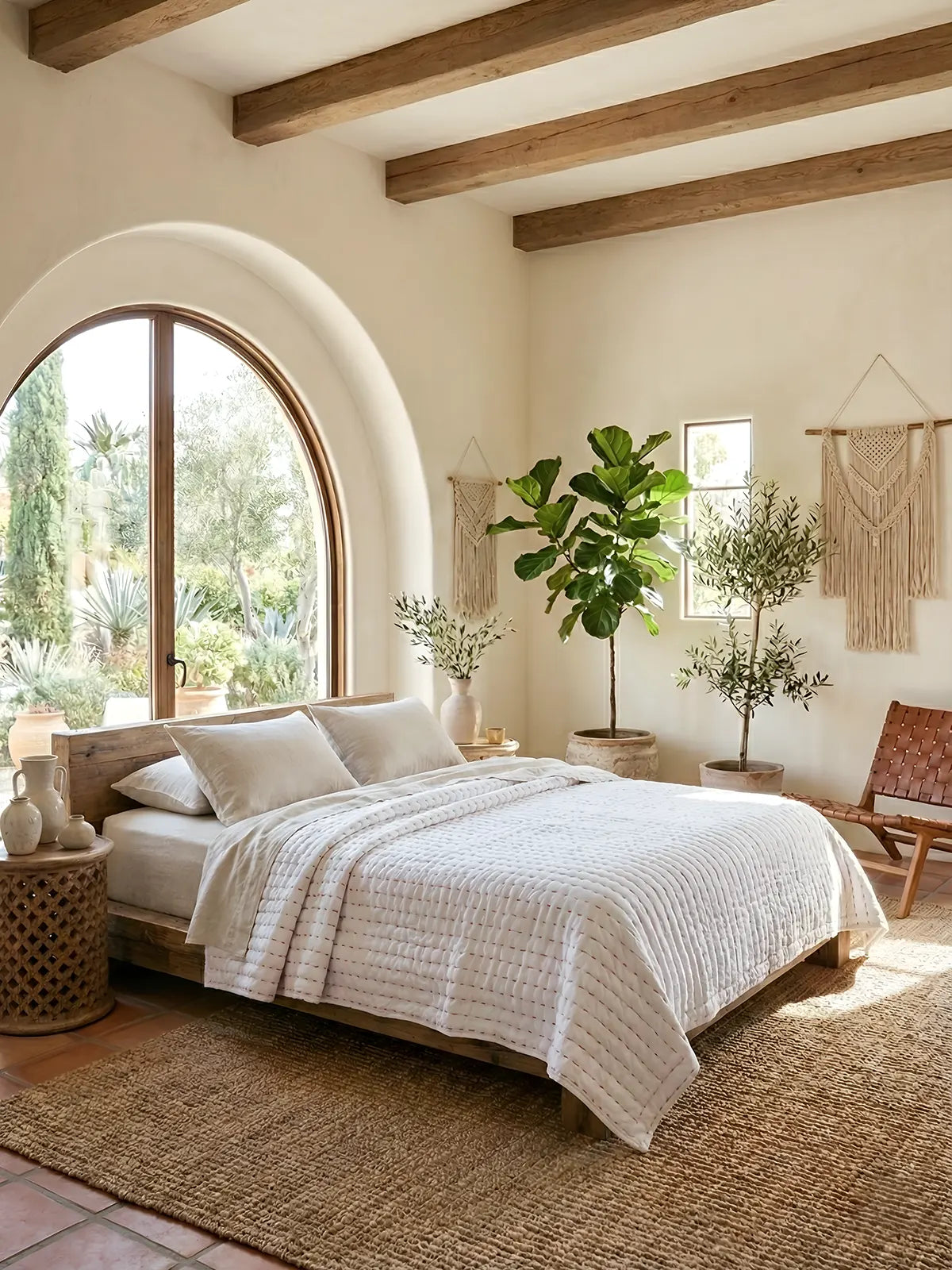 Crimson Handstitched Organic Quilt