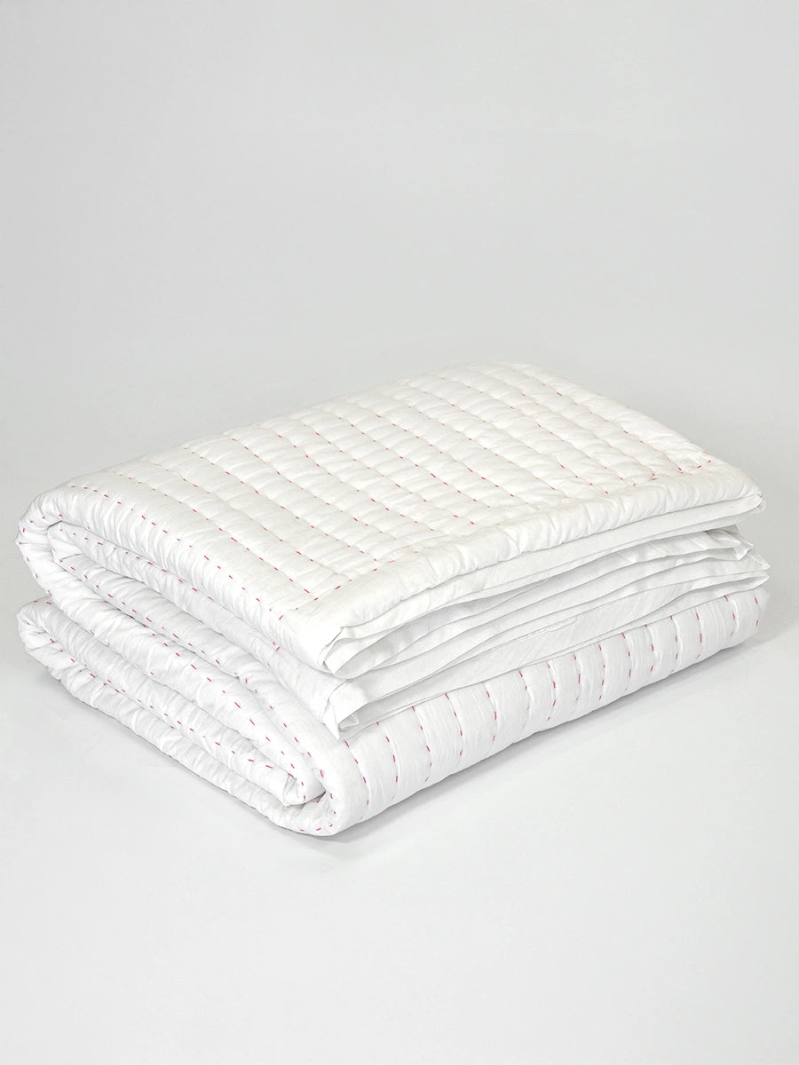 Crimson Handstitched Organic Quilt