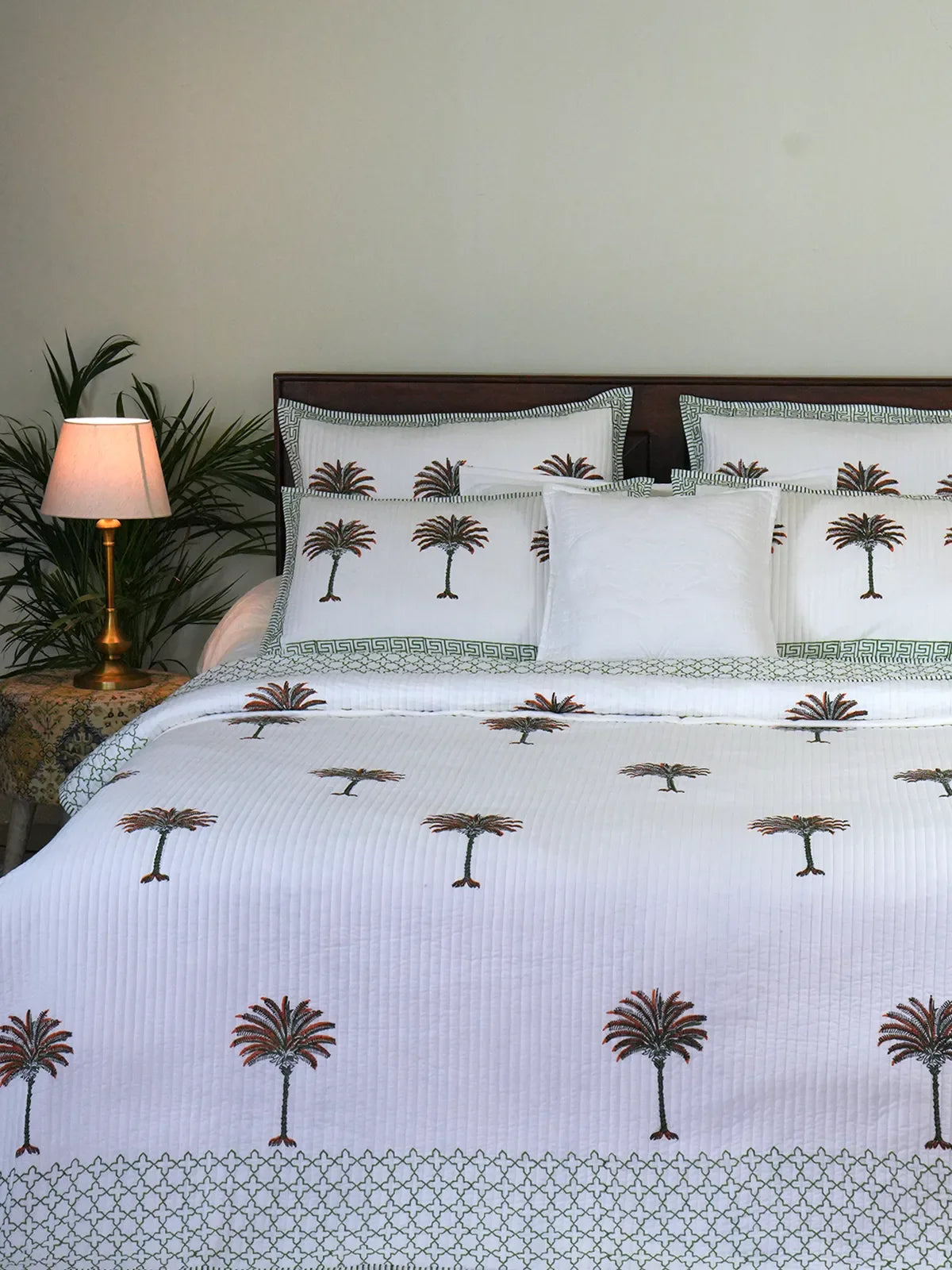 Desert Palm Cotton Bedspread