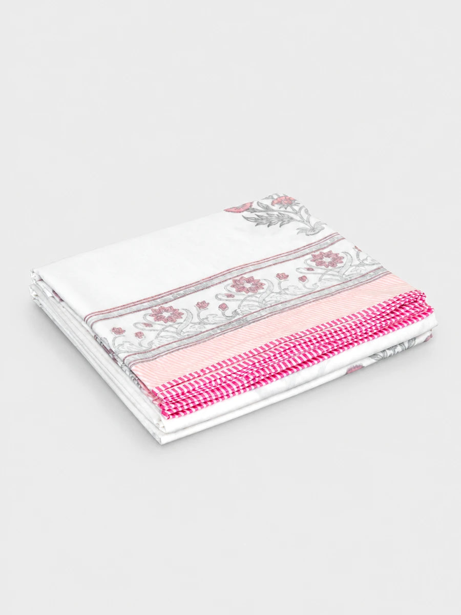 Elora Bloom Organic Muslin Blanket — Hand Block Printed