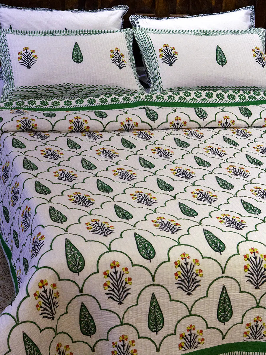 Floral Organic Cotton Bedspread