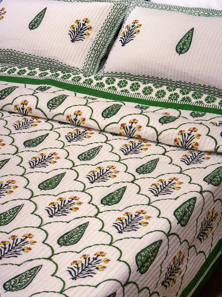 Floral Organic Cotton Bedspread