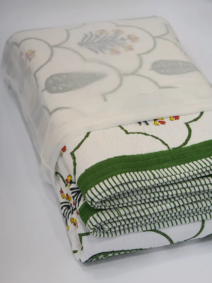 Floral Organic Cotton Bedspread