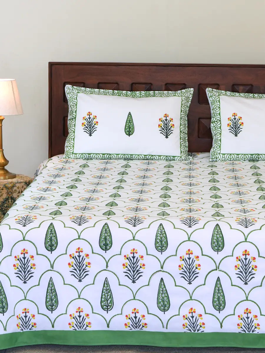 Floral Organic Percale Cotton Sheet Set