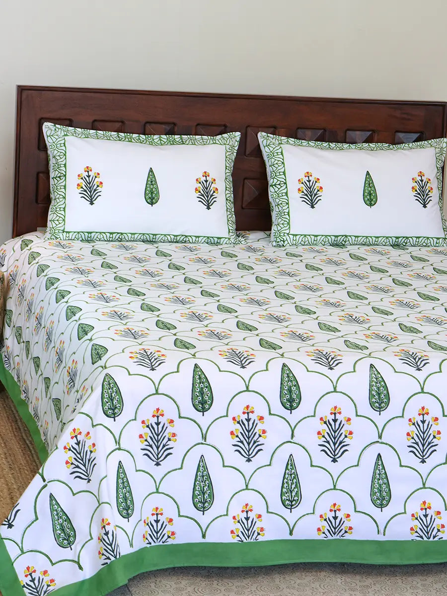 Floral Organic Percale Cotton Sheet Set