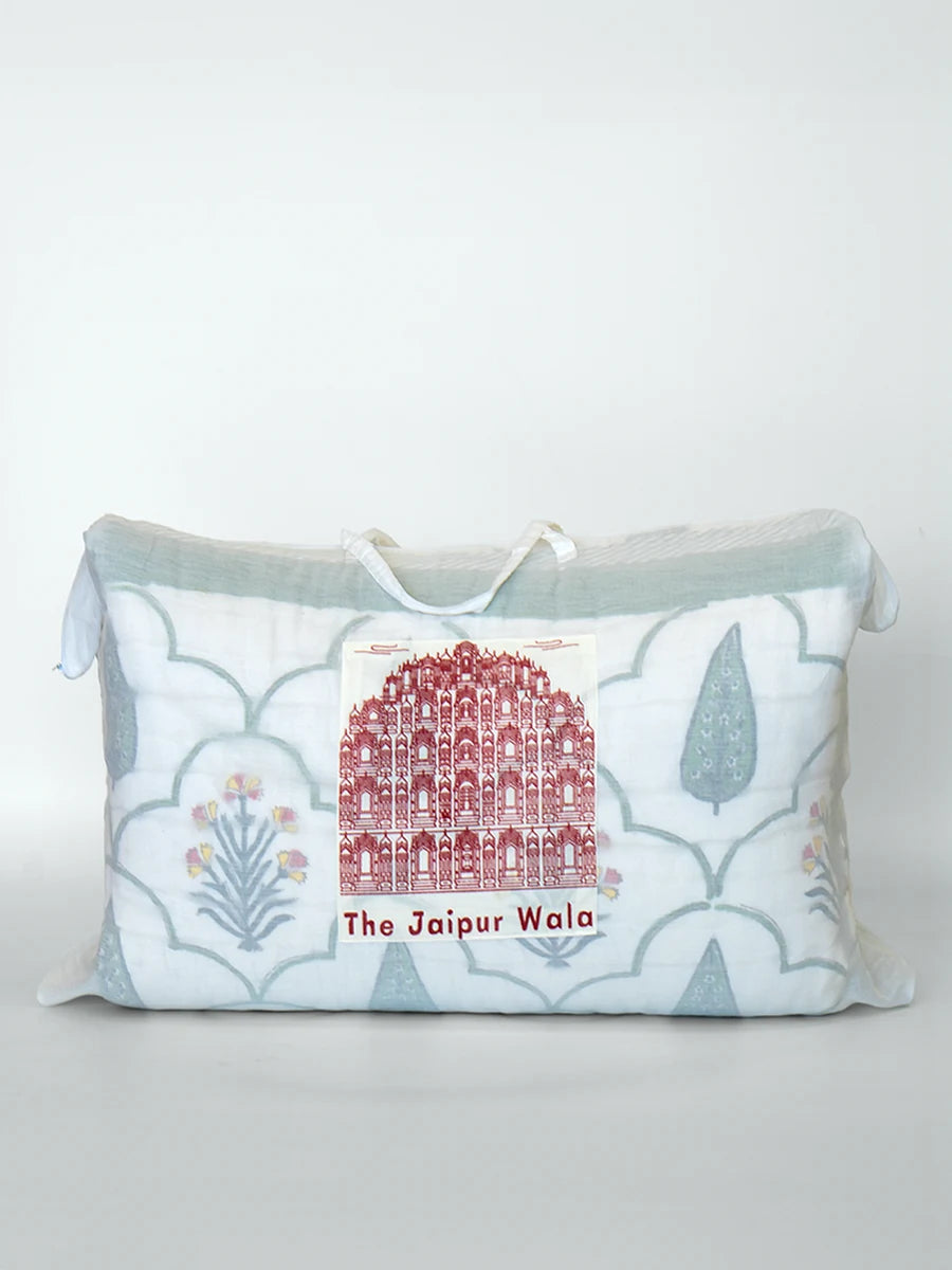 Floral Handstiched Organic Quilt