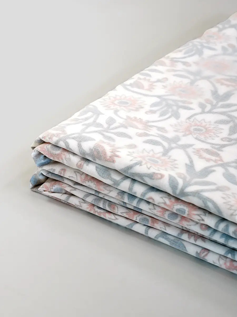 Florish Organic Muslin Blanket — Hand Block Printed