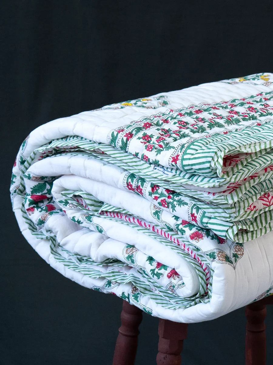 Gull Hand Block Muslin Quilt