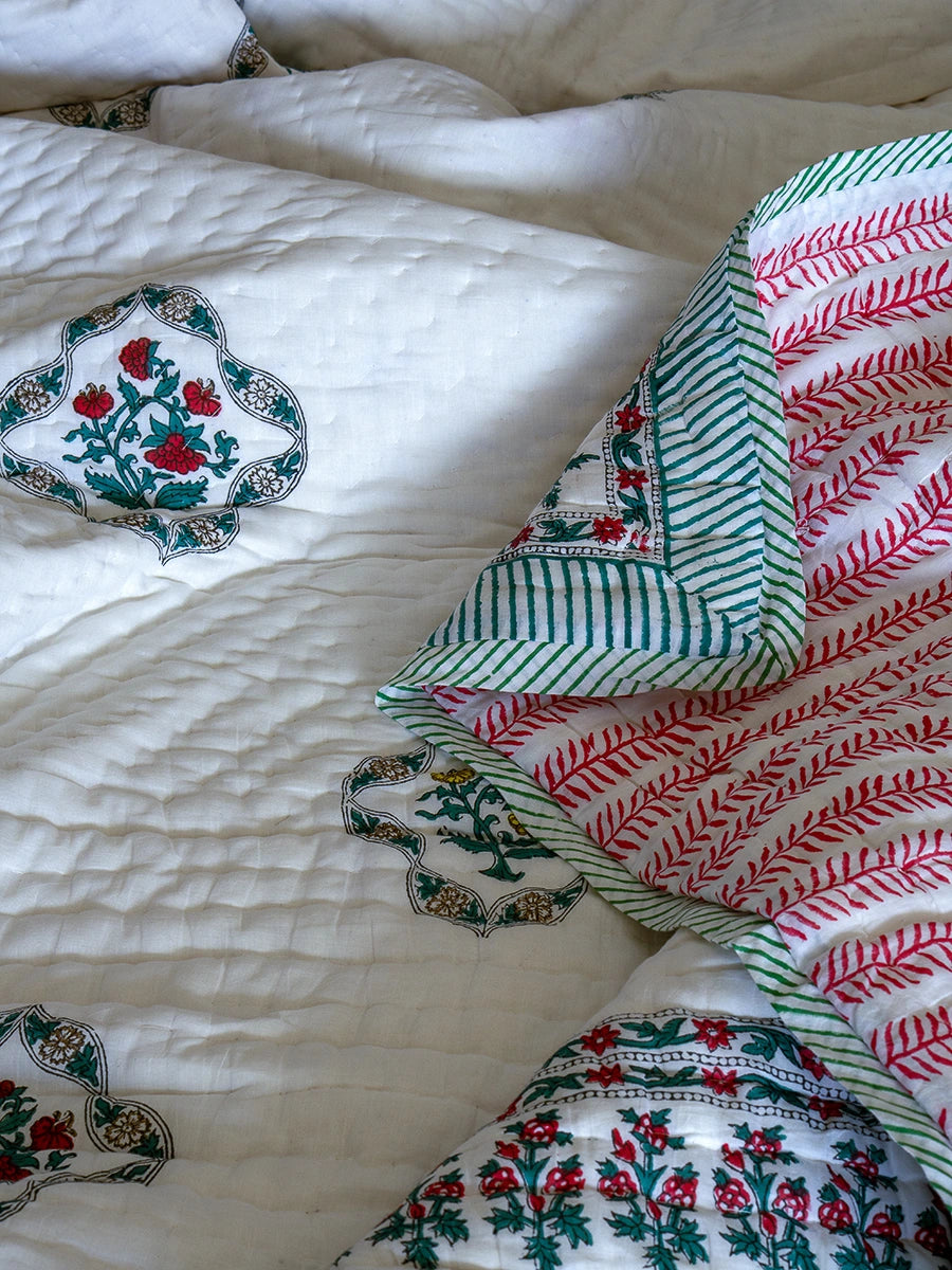 Gull Mohar Handstitched Organic Quilt