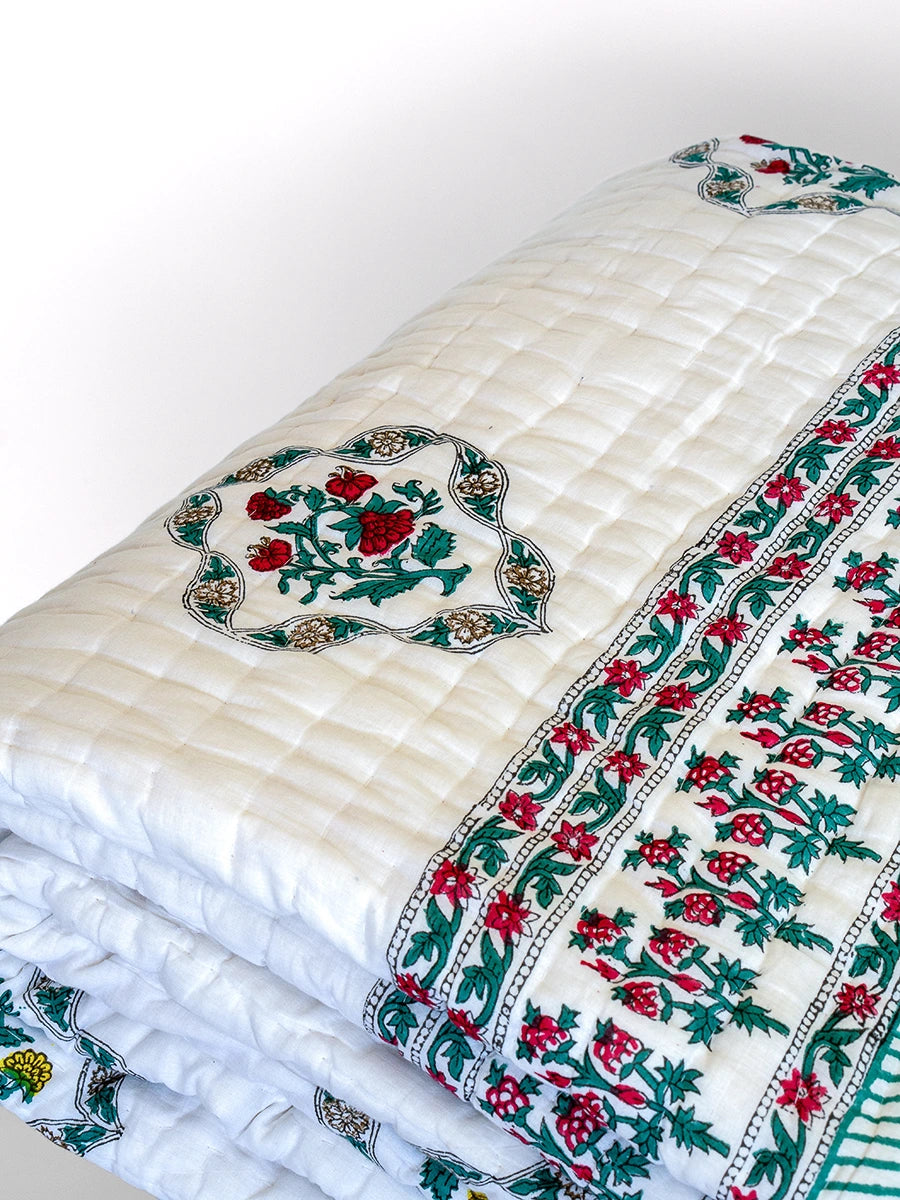 Gull Mohar Handstitched Organic Quilt