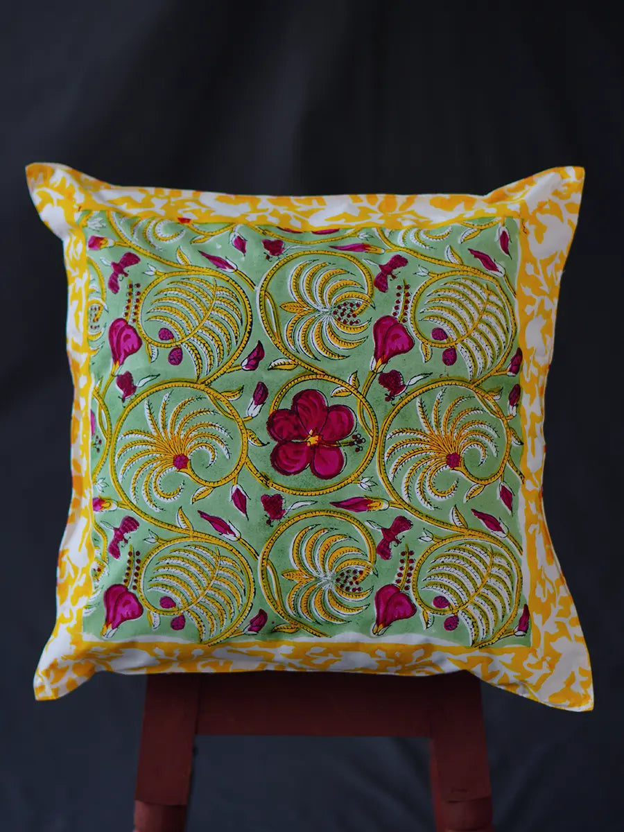 Gulnar Hand block percale pillow cover