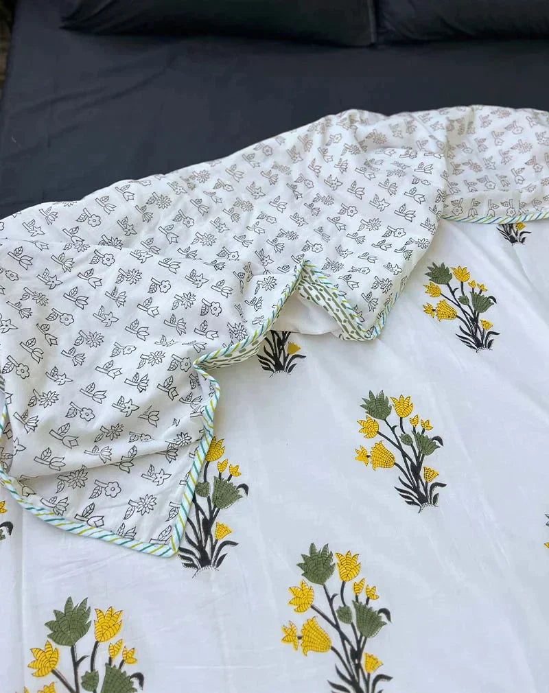 Harp Organic Hand Block Printed Blanketi