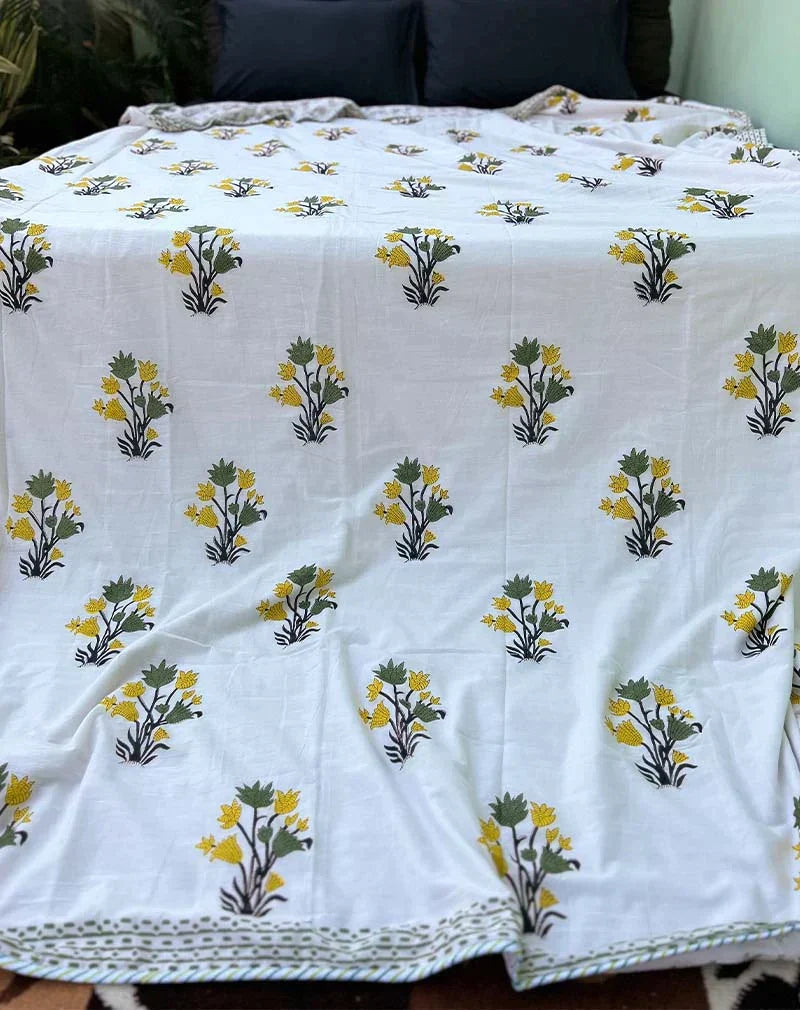 Harp Organic Hand Block Printed Blanketi