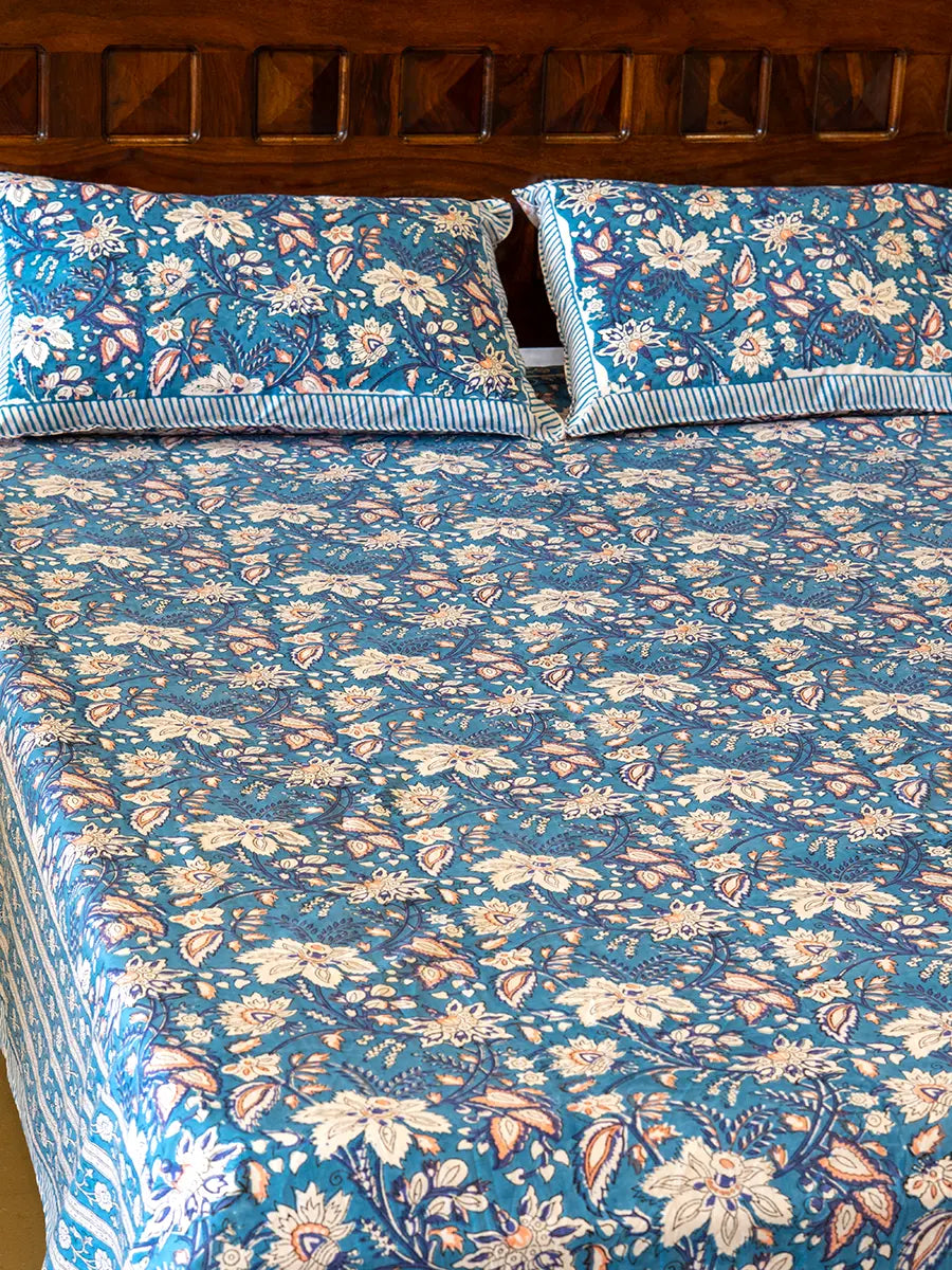 Heritage Indigo Organic Percale Cotton Seet Set