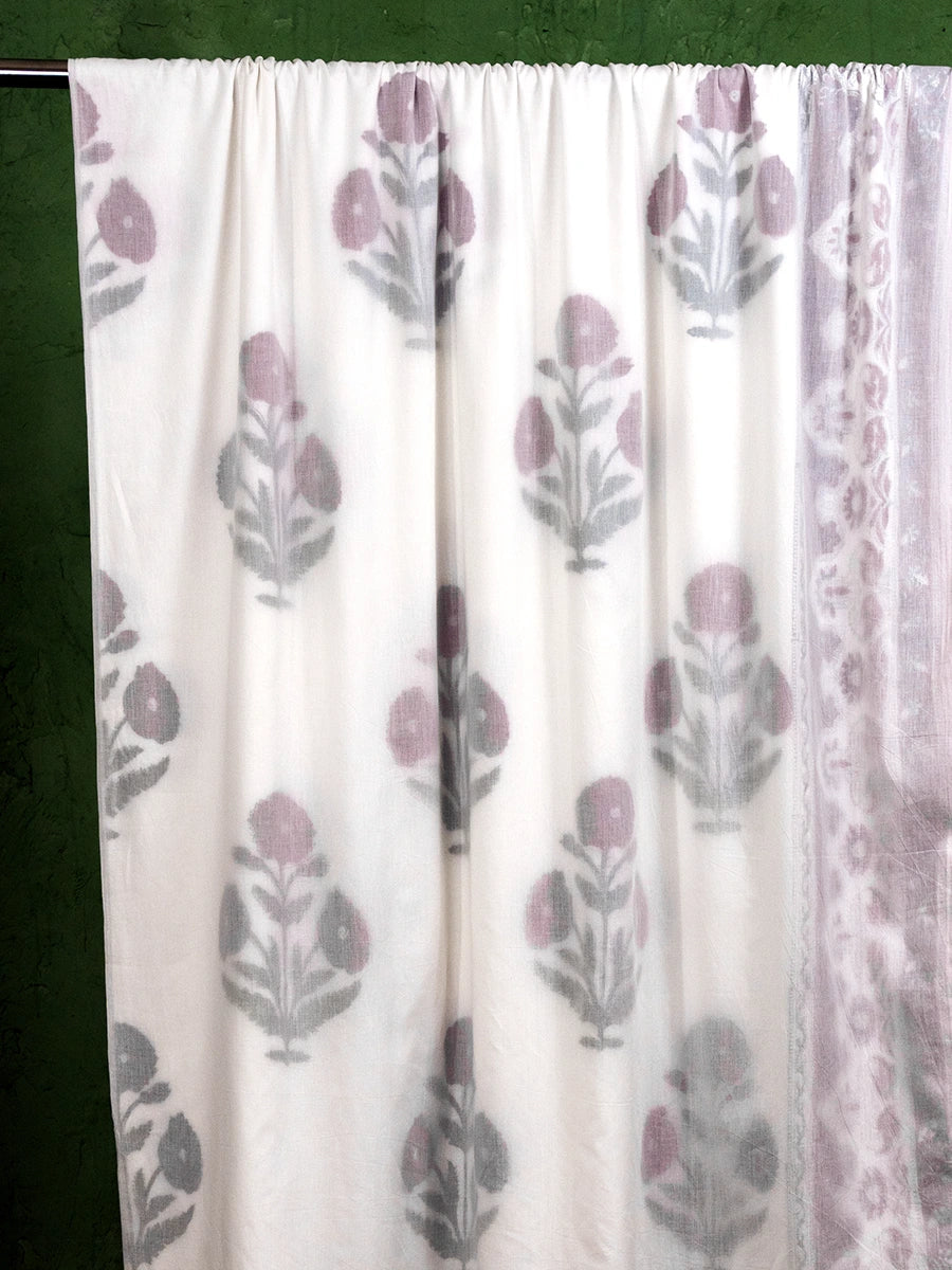 Lilac Bloom Organic Muslin Blanket — Hand Block Printed