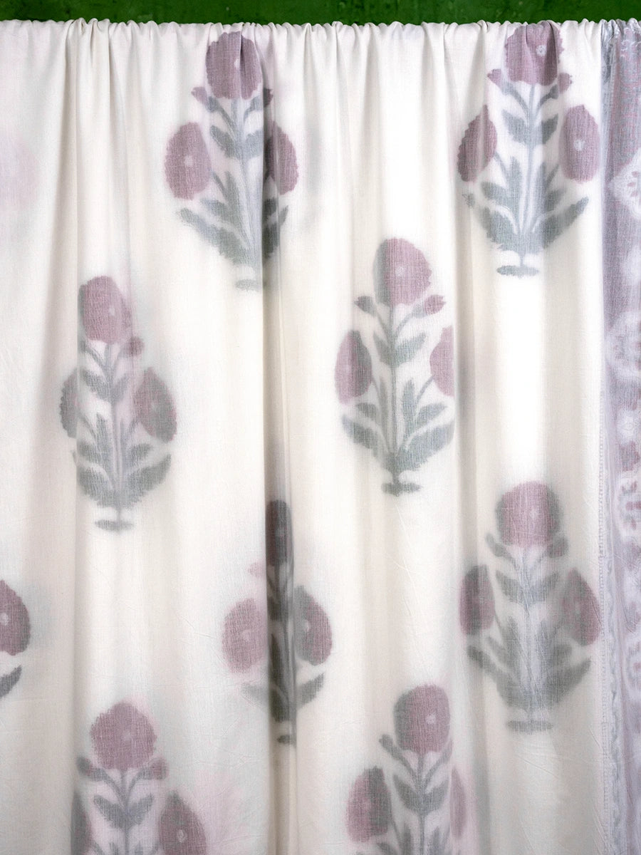 Lilac Bloom Organic Muslin Blanket — Hand Block Printed