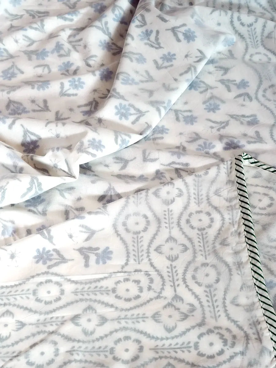 Neelora Organic Muslin Blanket — Hand Block Printed