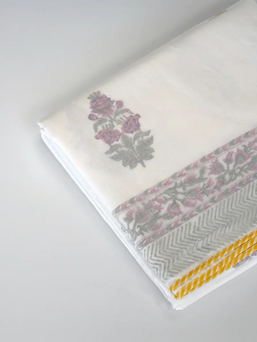 Ona Bloom Organic Muslin Blanket — Hand Block Printed