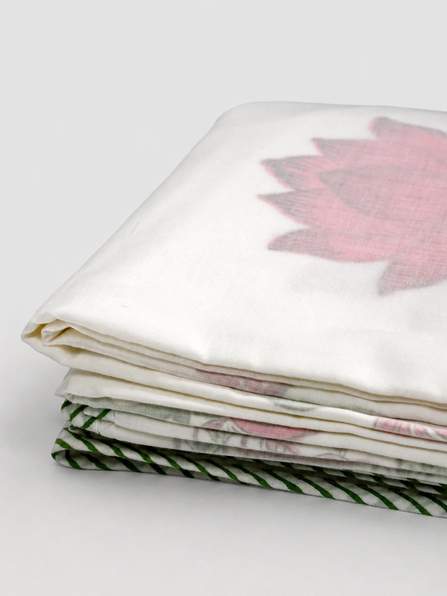Padma Organic Muslin Blanket — Hand Block Printed
