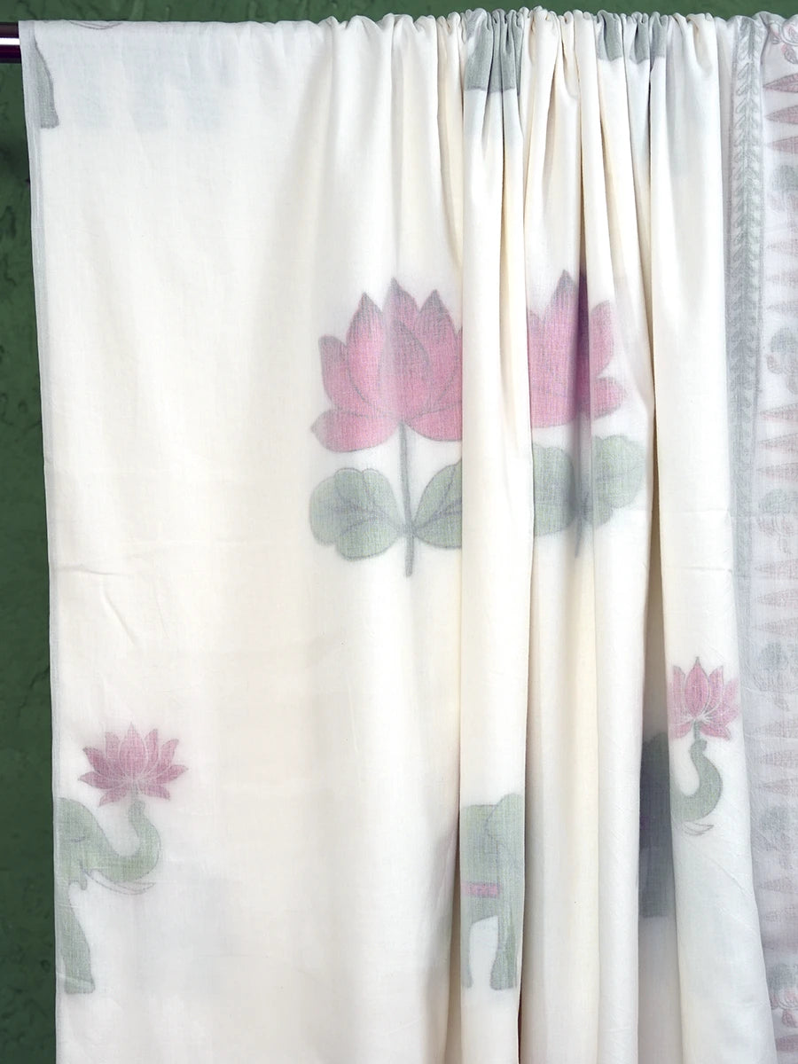 Padma Organic Muslin Blanket — Hand Block Printed