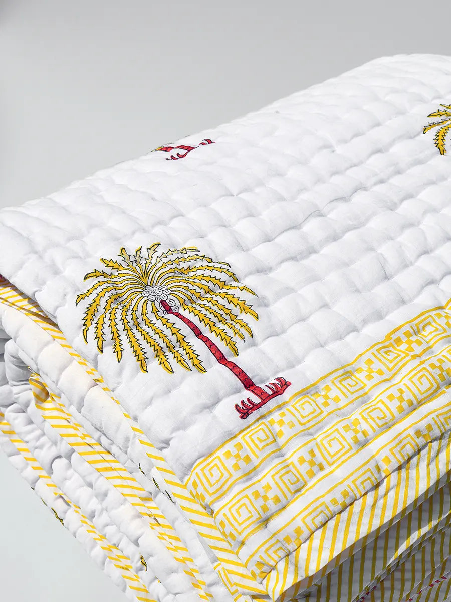 Palm Handstitched Organic Quilt