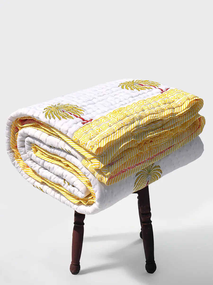 Palm Handstitched Organic Quilt