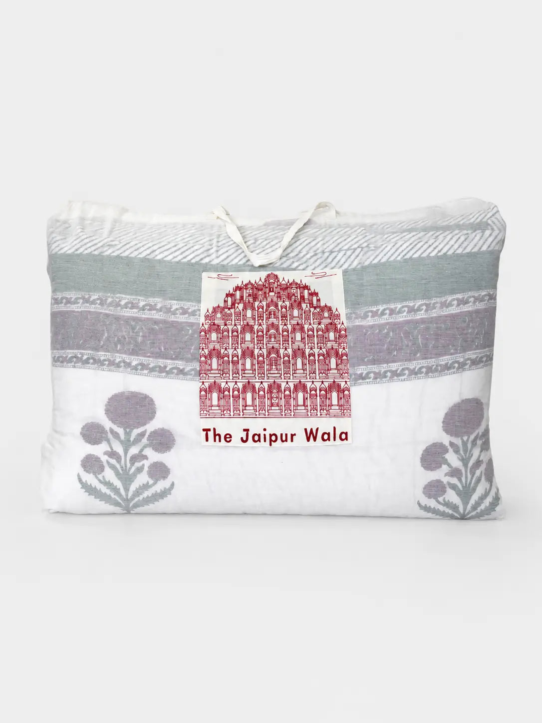 EverBloom Handstitched Hand Block Printed Organic Cotton Quilt