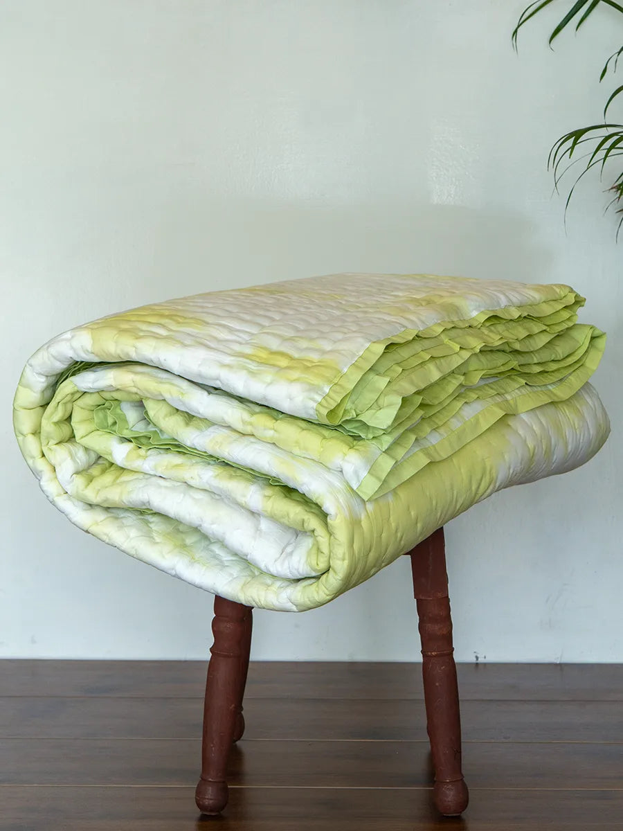 Organic Hand Stitched Quilt - Mist
