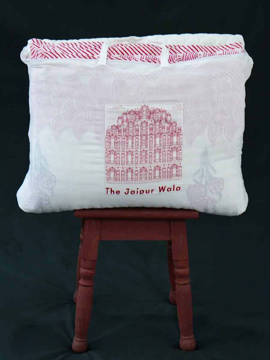 Rose Hand Block Muslin Quilt
