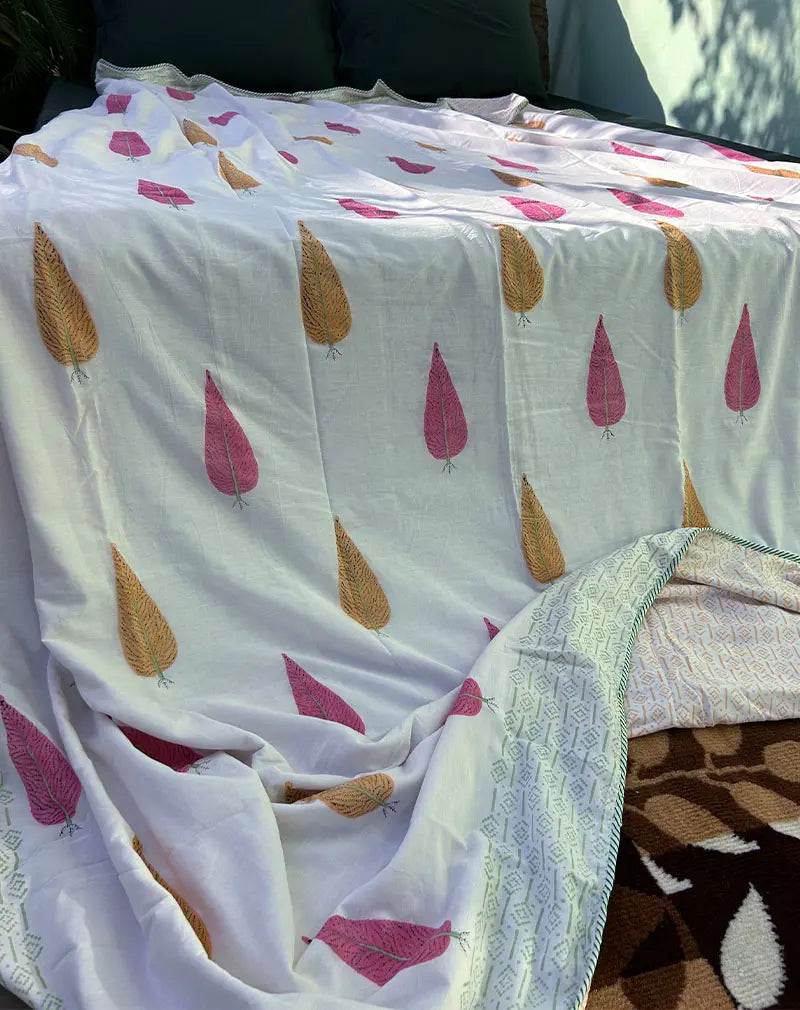 Organic Hand Block Printed Blanket