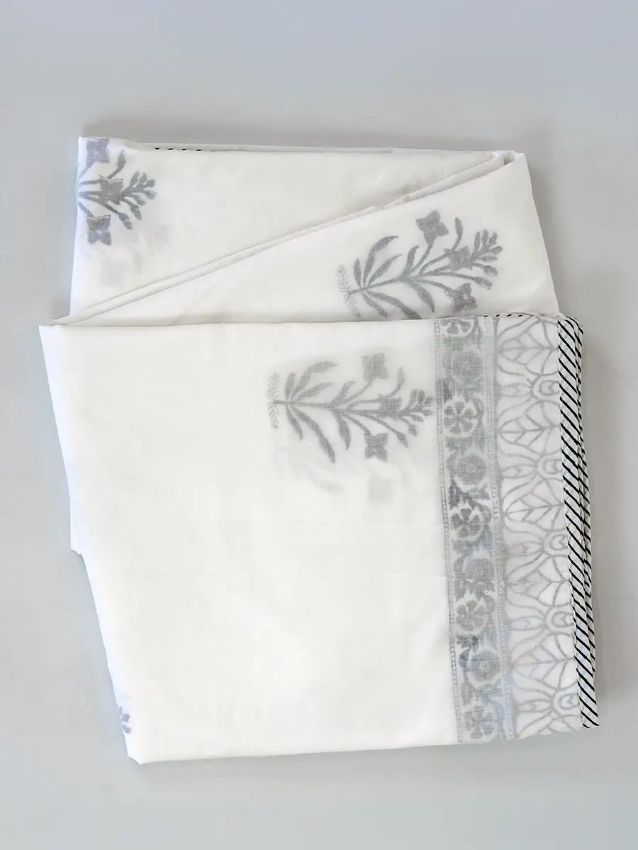 Umber Organic Muslin Blanket — Hand Block Printed
