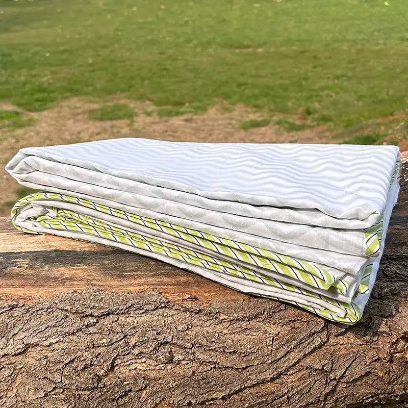 Wavey Organic Hand Block Printed Blanket
