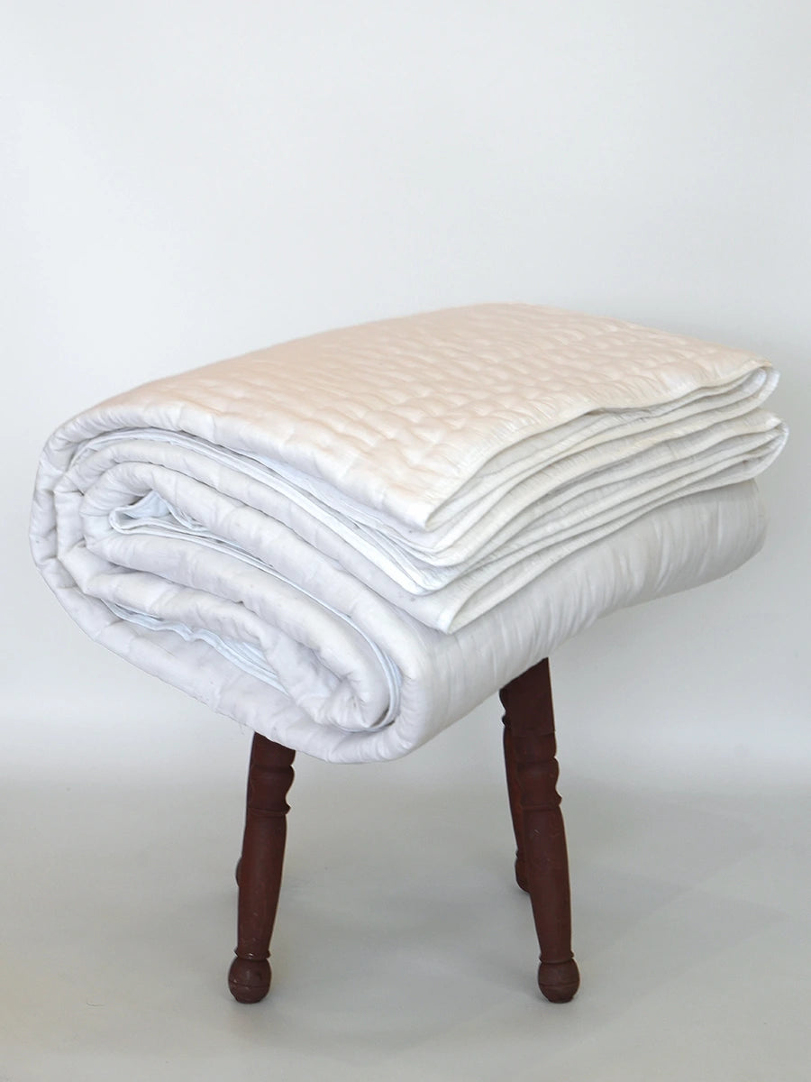 White Handstitched Organic Quilt