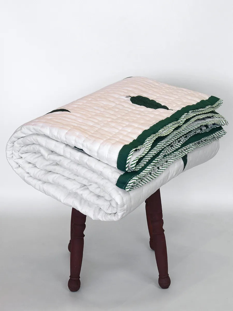 Elle hand block printed organic cotton quilt — bedroom styling guide 2026