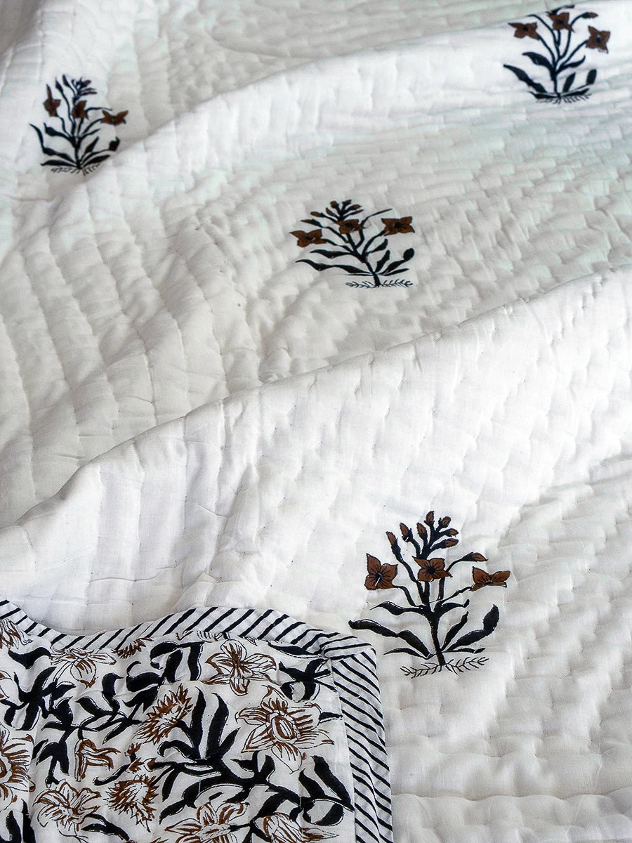 Umber Handstitched Organic Quilt
