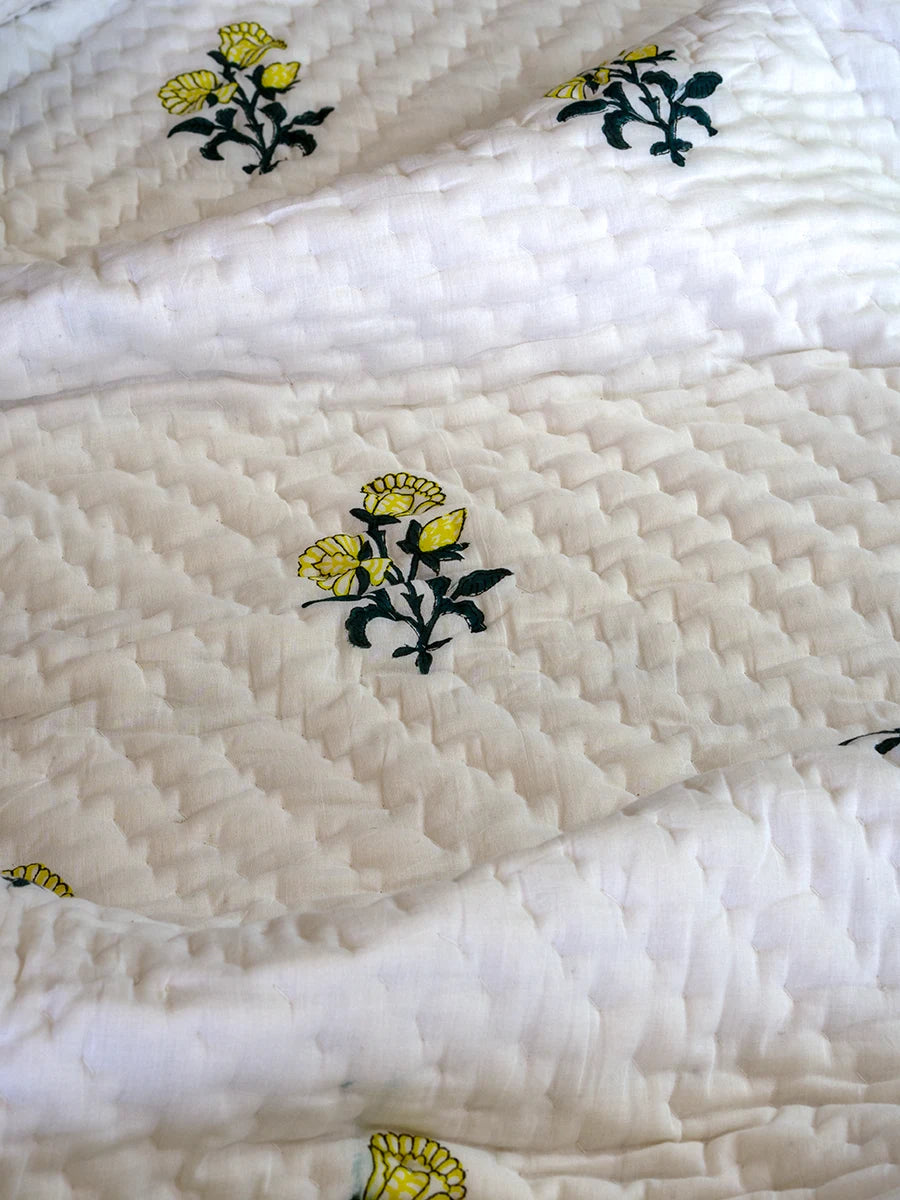 Mint Handstitched Organic Quilt