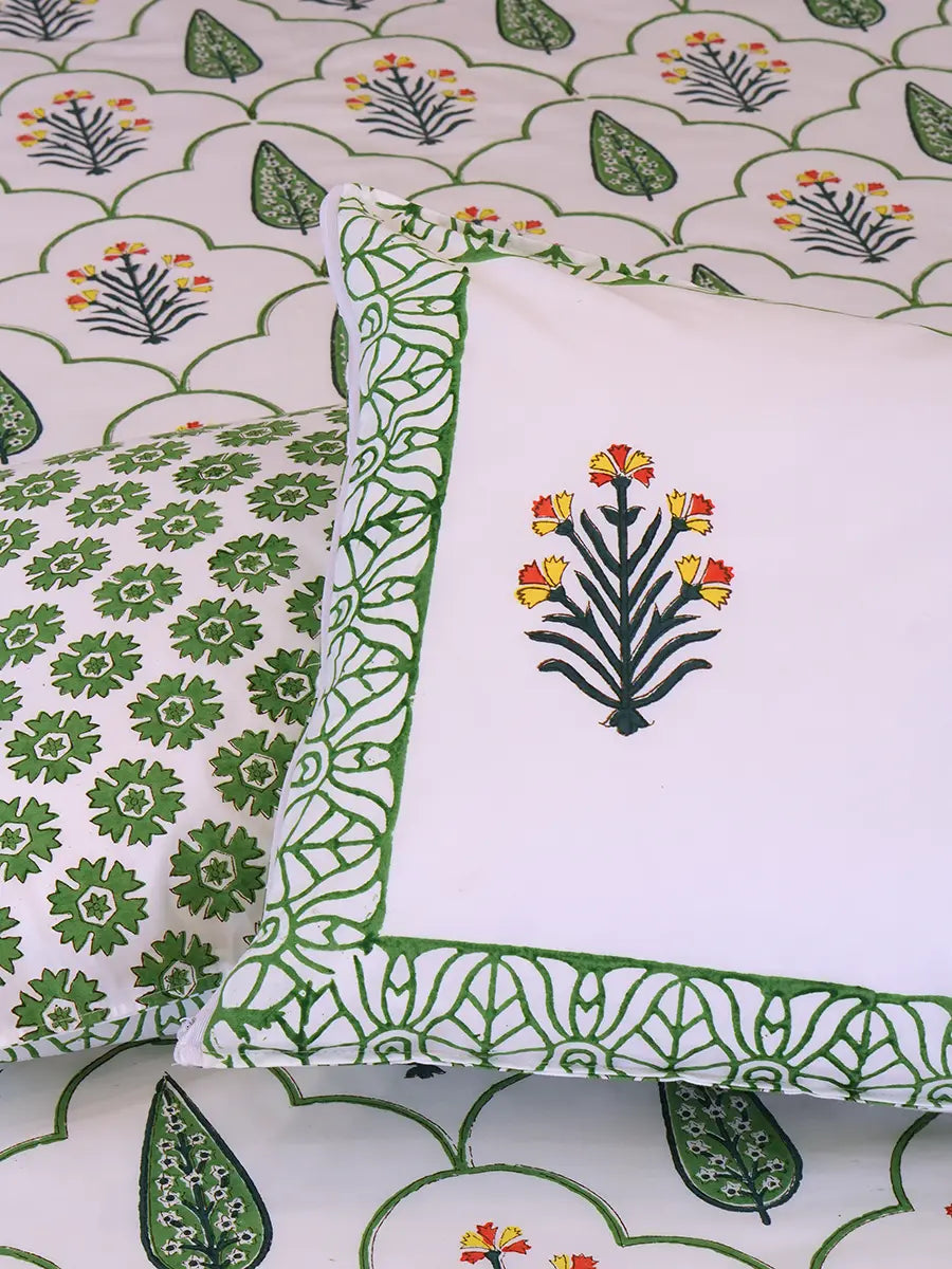 Floral Organic Percale Cotton Sheet Set