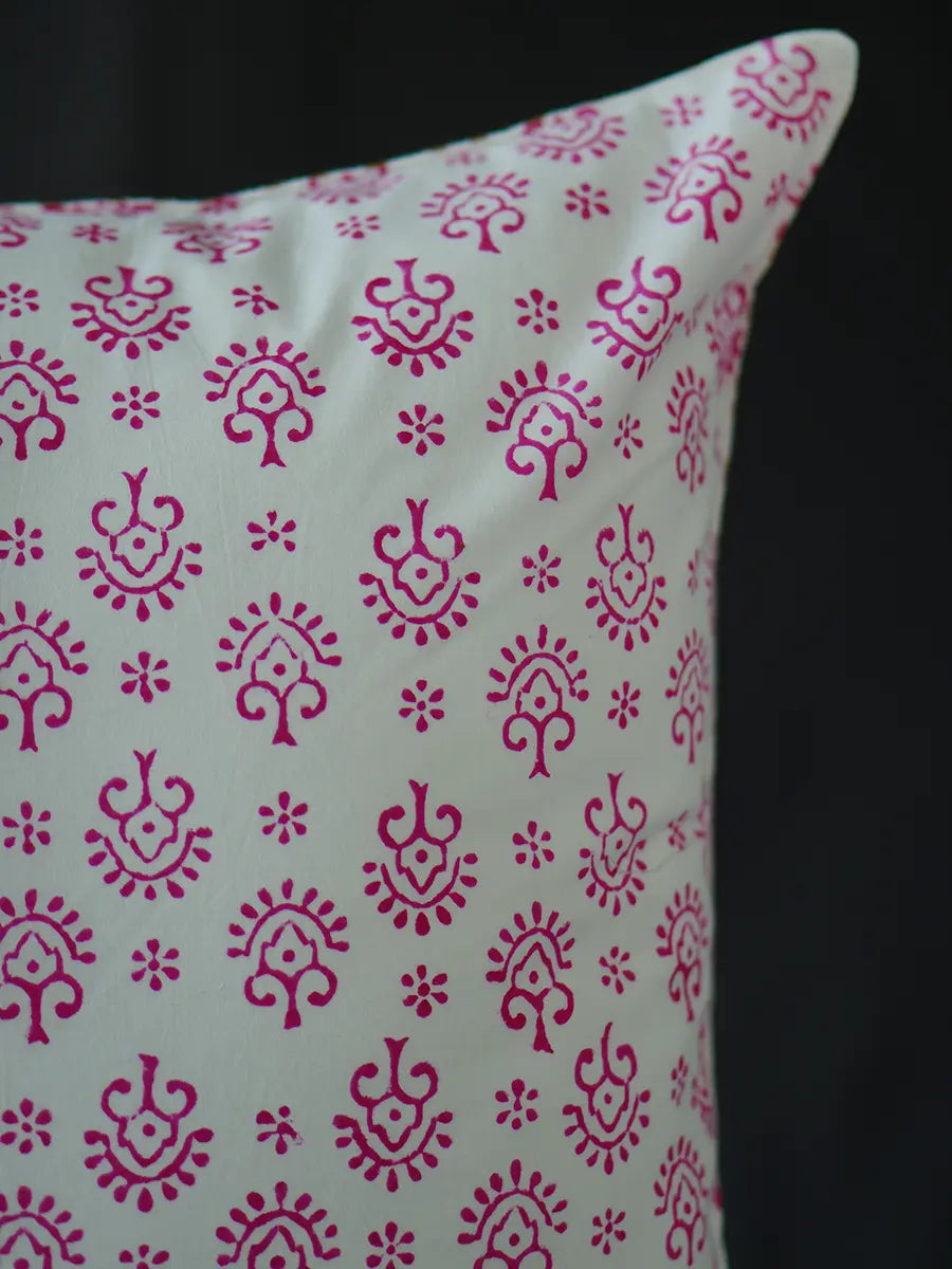 Bagh-e-Noor Hand block percale pillow cover