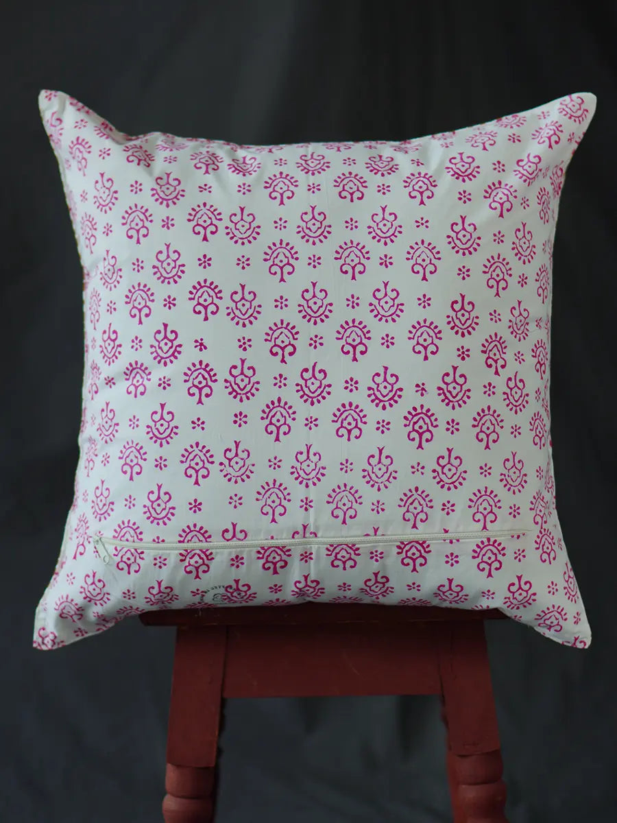 Bagh-e-Noor Hand block percale pillow cover