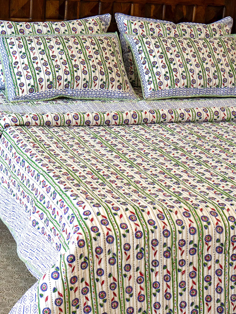 Blue Bella Organic Cotton Bedspread