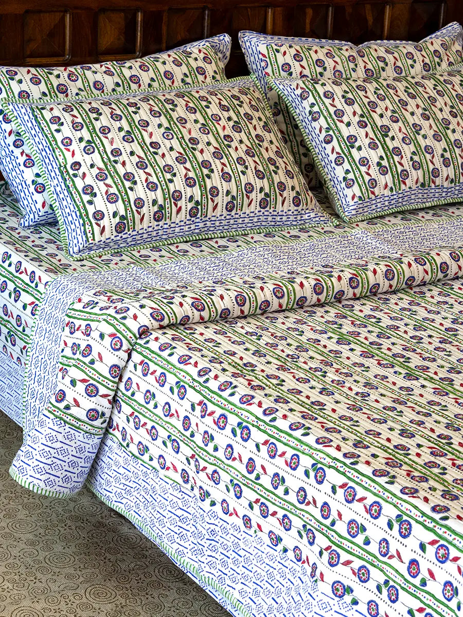 Blue Bella Organic Cotton Bedspread