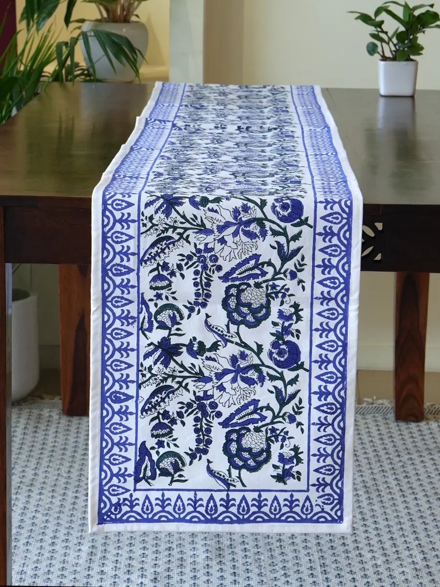 Blue Ivory Table Runner