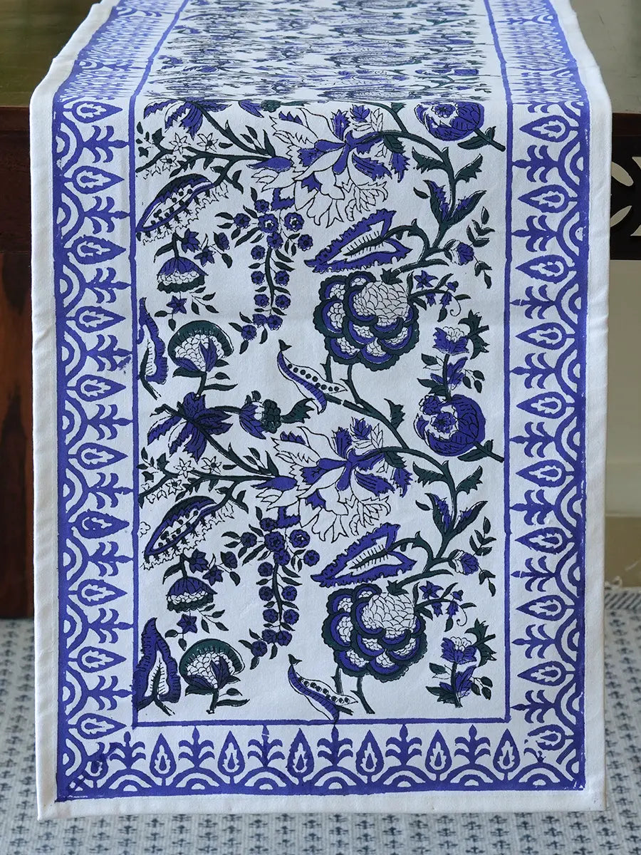 Blue Ivory Table Runner