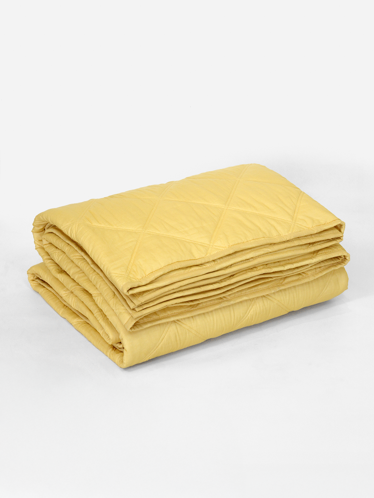 Canary Diamond-Stitched Organic Quilt