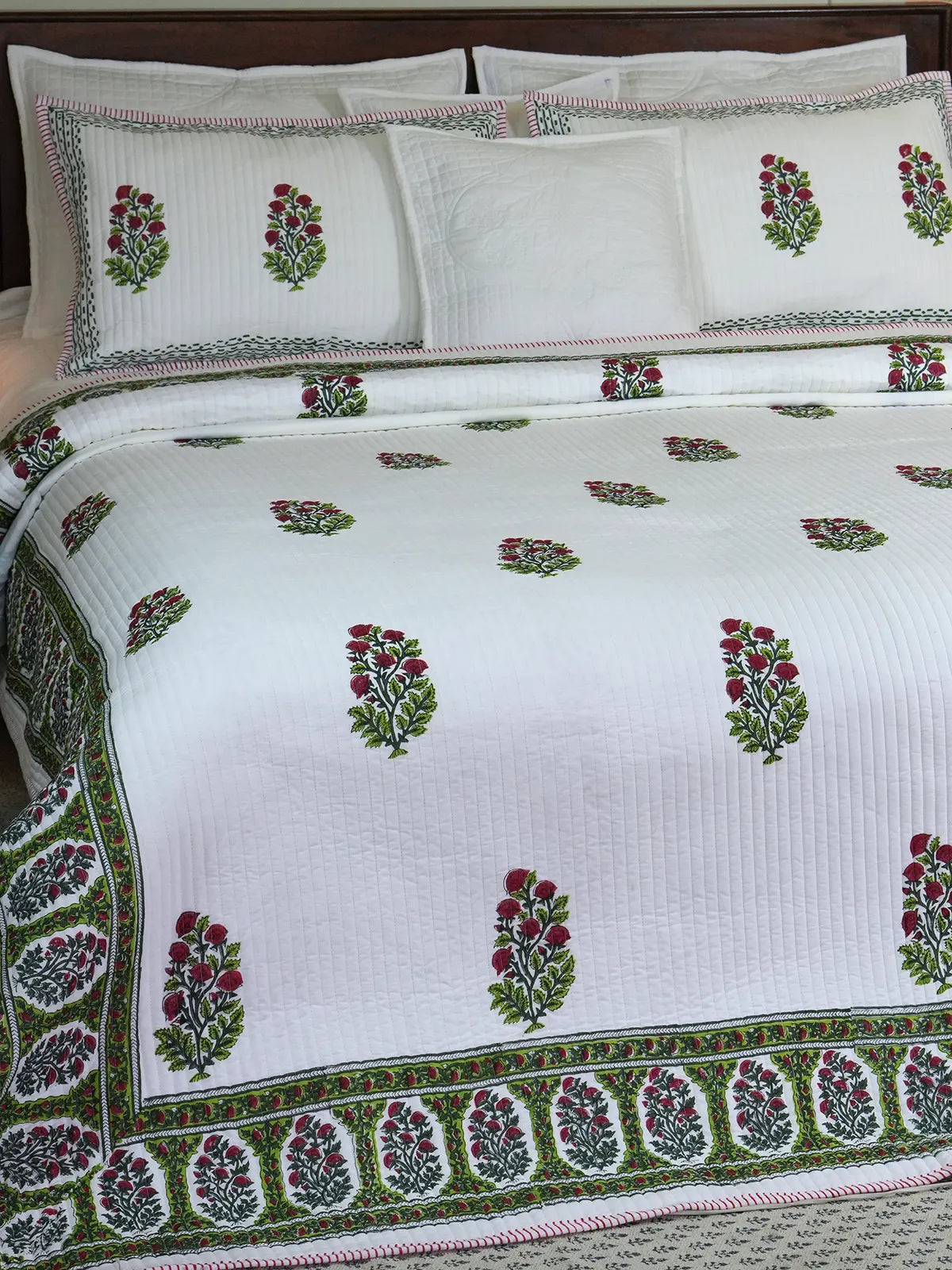 Crimson Cotton Bedspread