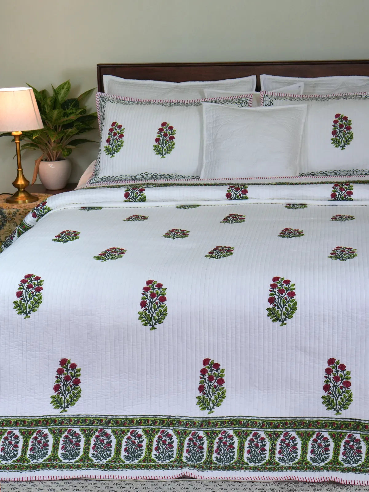 Crimson Cotton Bedspread